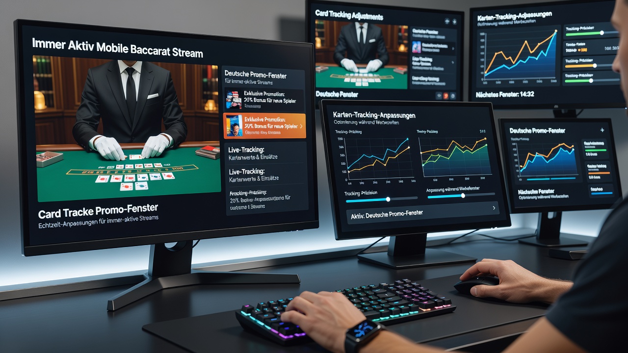 Detailansicht eines mobilen Baccarat-Interfaces mit Karten-Tracking und aktiver Promotion-Anzeige
